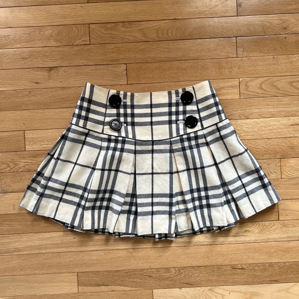 Authentic Burberry Women’s Checked Pleated Mini Skirt